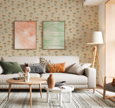 Papier peint dessin fleurs d'oranger - TenStickers