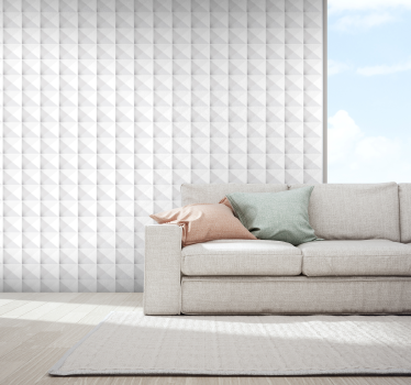 Papier peint effet 3D papier peint 3d carré blanc - TenStickers