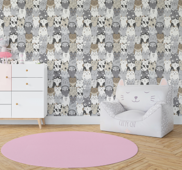 Papier peint chambre enfant chats de caricature - TenStickers