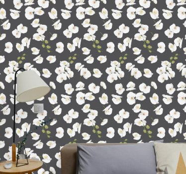 Papier peint fleur Orchidées blanches - TenStickers