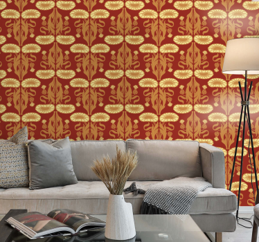 Papier peint fleurs style art nouveau - TenStickers
