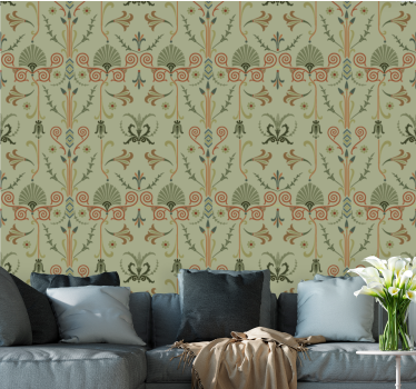 Papier peint salon décor de vigne verte - TenStickers
