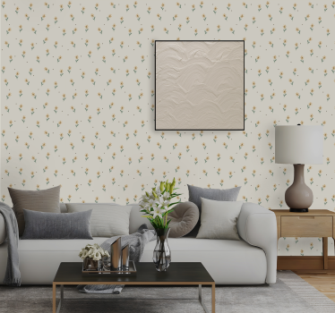Papier peint fleurs jaunes minimaliste - TenStickers