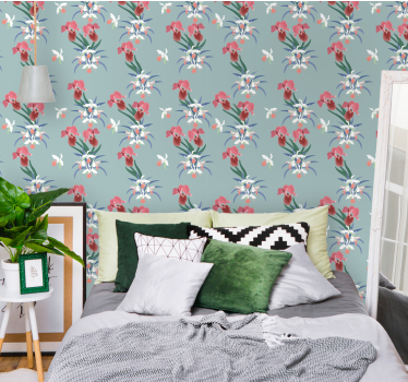 Papier peint fleurs moderne motif orchidées - TenStickers