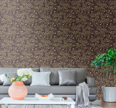 Papier peint salon tourbillons floraux élégants - TenStickers
