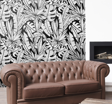 Tapisserie jungle feuilles tropicales - TenStickers