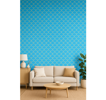 Papier peint salon à motif festonné - TenStickers