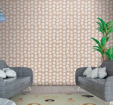 Papier peint beige rond bulles de cannelle - TenStickers