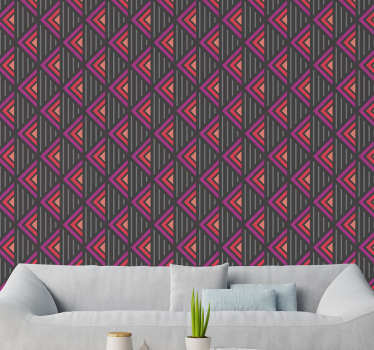 Papier peint salon grille triangulaire - TenStickers