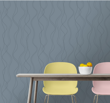 Papier peint rayures motif de ligne ondulée - TenStickers