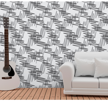 Papier peint salon motif linéaire abstrait - TenStickers