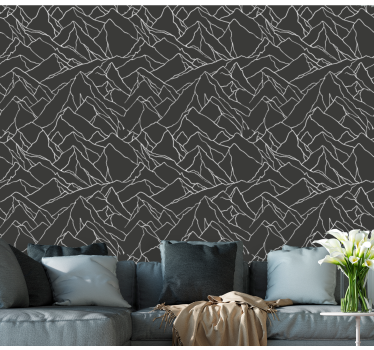Papier peint salon montagnes géométriques - TenStickers