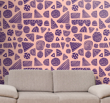 Papier peint salon formes géométriques ensemble - TenStickers