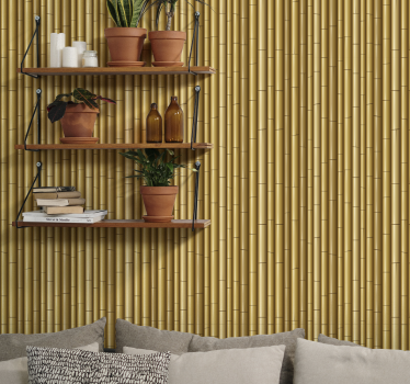 Papier peint salon imitation bambou - TenStickers