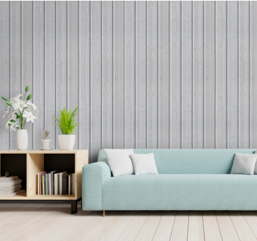 Papier peint imitation lattes de bois blanches - TenStickers