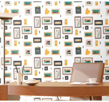 Papier peint industriel motifs de bureau rétro - TenStickers