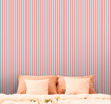 Papier peint ligne horizontale ambiance chambre rayée - TenStickers