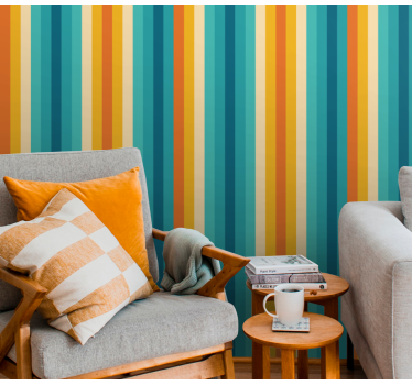 Papier peint rayures verticales harmonie de couleurs - TenStickers