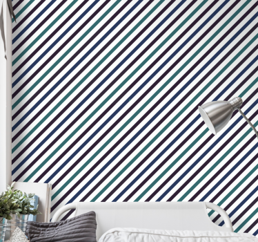 Papier peint ligne horizontale motif de rayures diagonales - TenStickers