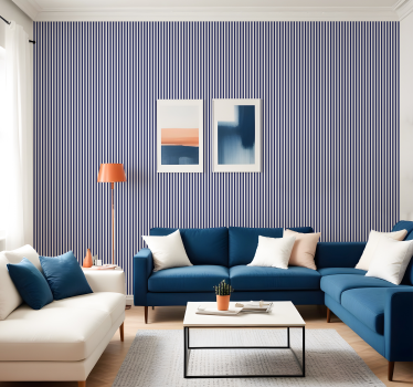 Papier peint ligne verticale couleur bleu marine - TenStickers