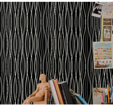 Papier peint ligne verticale lignes curvilignes - TenStickers
