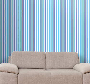 Papier peint ligne verticale motif bleu élégant - TenStickers