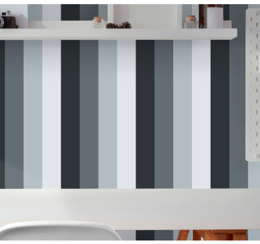 Papier peint ligne verticale motif bleu et gris élégant - TenStickers