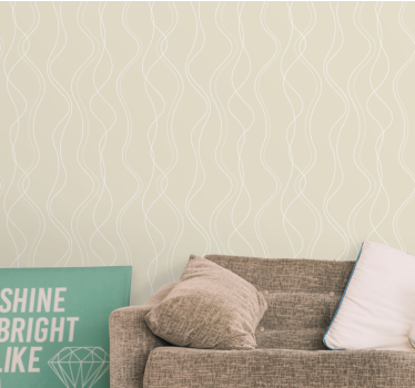 Papier peint ligne verticale motif de vagues subtil - TenStickers