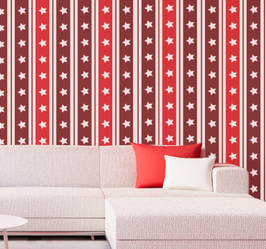Papier peint rayures verticales motif étoilé rayé - TenStickers