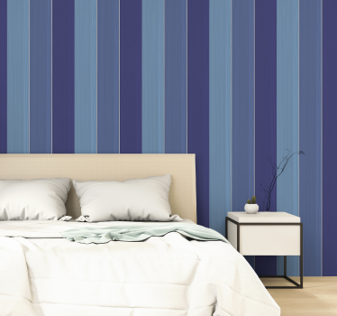 Papier peint ligne verticale nuances bleu marine et bleu - TenStickers