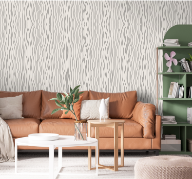 Papier peint rayures ondulées effet vague style scandinave - TenStickers