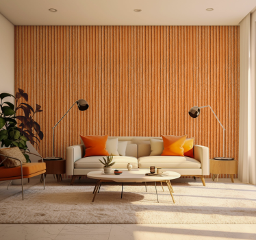 Papier peint salon effet tissu orange - TenStickers