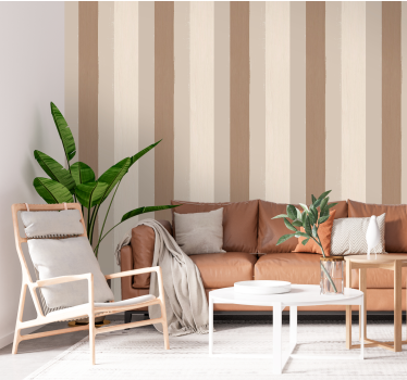 Papier peint rayures teintes beiges sable - TenStickers