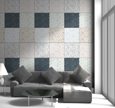 Papier peint salon effet à motifs géométriques - TenStickers