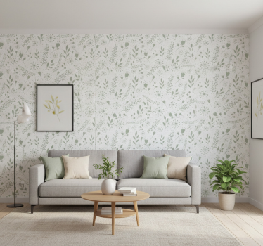 Papier peint salon feuilles vertes douces - TenStickers