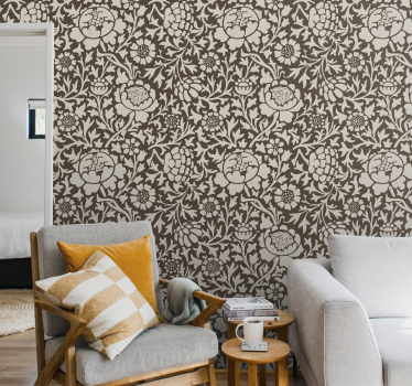 Papier peint motif floral vintage - TenStickers