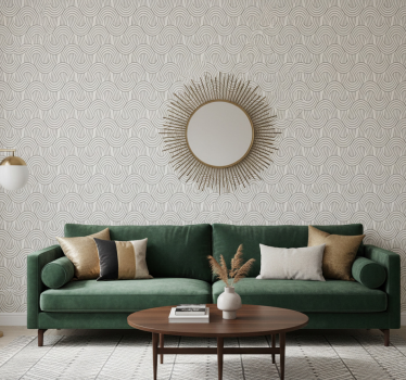 Papier peint salon motif illusion art déco - TenStickers