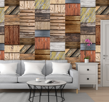 Papier peint bois style rustique - TenStickers