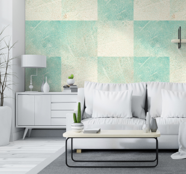 Papier peint imitation mur beton Turquoise en Bêton - TenStickers