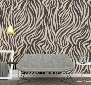 Papier peint zèbre en noir et beige - TenStickers