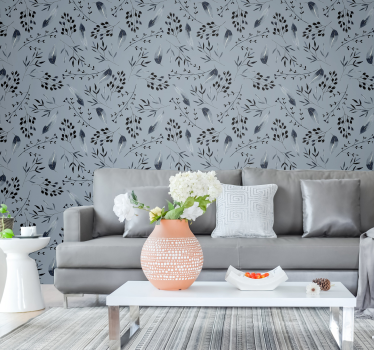 Papier peint arbres gris pour le salon - TenStickers