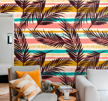 Papier peint salon feuillage de palmier exotique - TenStickers