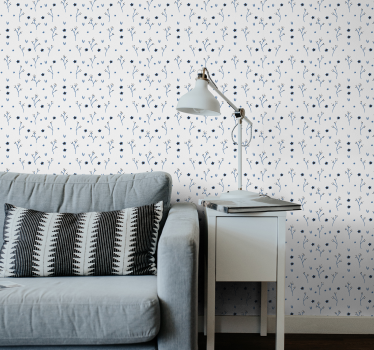Papier peint nature petites fleurs bleu clair - TenStickers