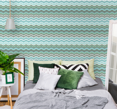 Papier peint ondulations style scandinave vagues - TenStickers