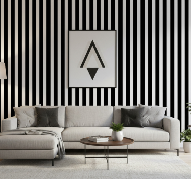 Papier peint salon lignes verticales monochromes - TenStickers