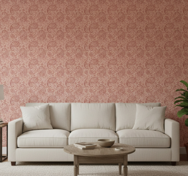 Papier peint salon motif paisley élégant - TenStickers