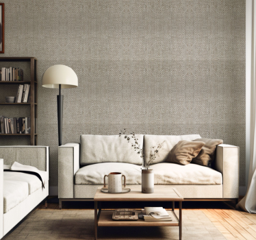 Papier peint salon beige effet lin - TenStickers