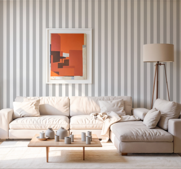 Papier peint salon lignes verticales gris clair - TenStickers