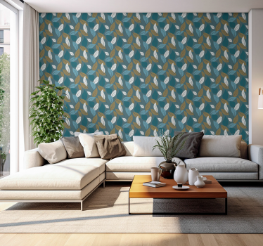 Papier peint salon motif de feuilles  - TenStickers