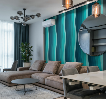 Papier peint salon motif de vague - TenStickers
